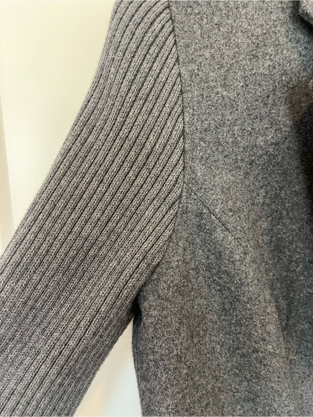 Cabi Sweater Blazer Jacket Knit Ribbed Wool Blend Gray Academia Office Minimalis - Picture 2 of 10